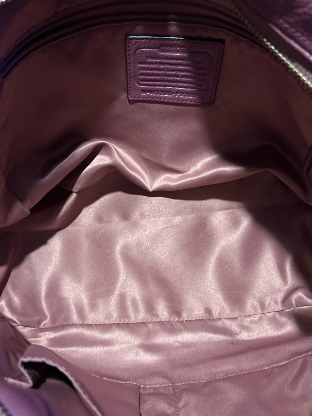 Coach Plum Purple Leather Shoulder Tote - Picture 5 of 6